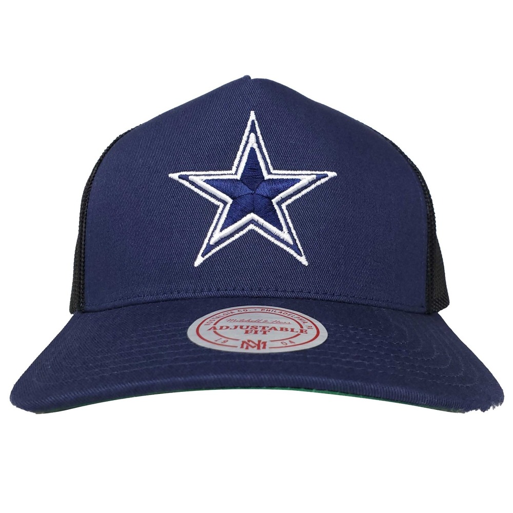 Dallas Cowboys Mitchell & Ness NFL Trucker Hat Cap 3D Logo Navy Black NWT